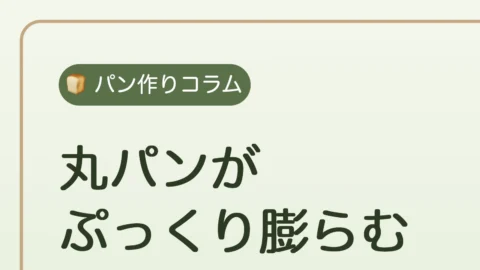 丸パンの成形コツを紹介する嬉兆オリジナルのアイキャッチ。ぷっくり膨らんだ丸パンのイラスト