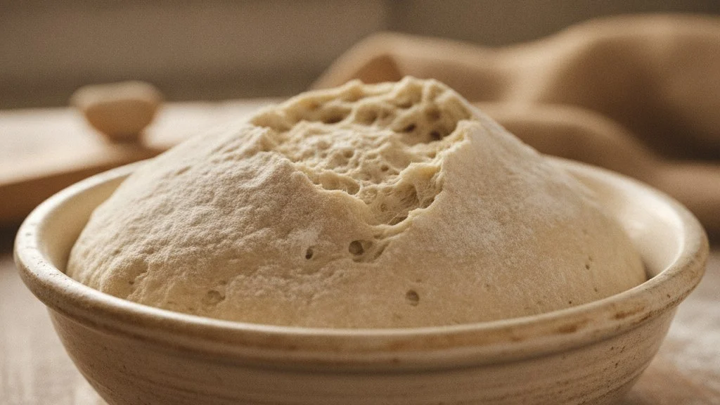 かたい前種ビガを割ったところ。内側に気孔が網のように広がる